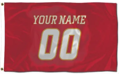 White Calgary Flames Custom   Red  Flag (3 X 5)